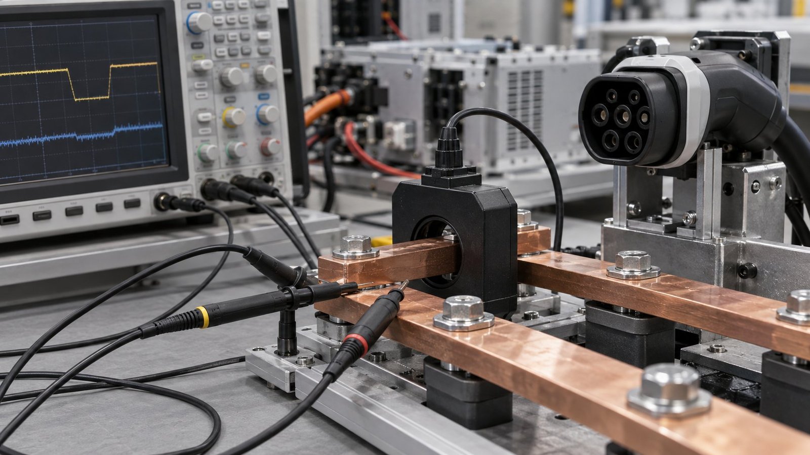 Bidirectional EVSE measurements Instrumented ultra power solutions bench measuring bidirectional EVSE power