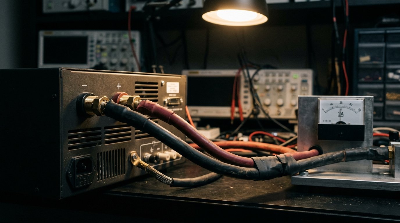 Sink current during a falling edge Bidirectional DC power supply sinking current from a DUT during an LV123 falling-edge test