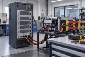 High-voltage test bench with a battery simulator for BMS testing