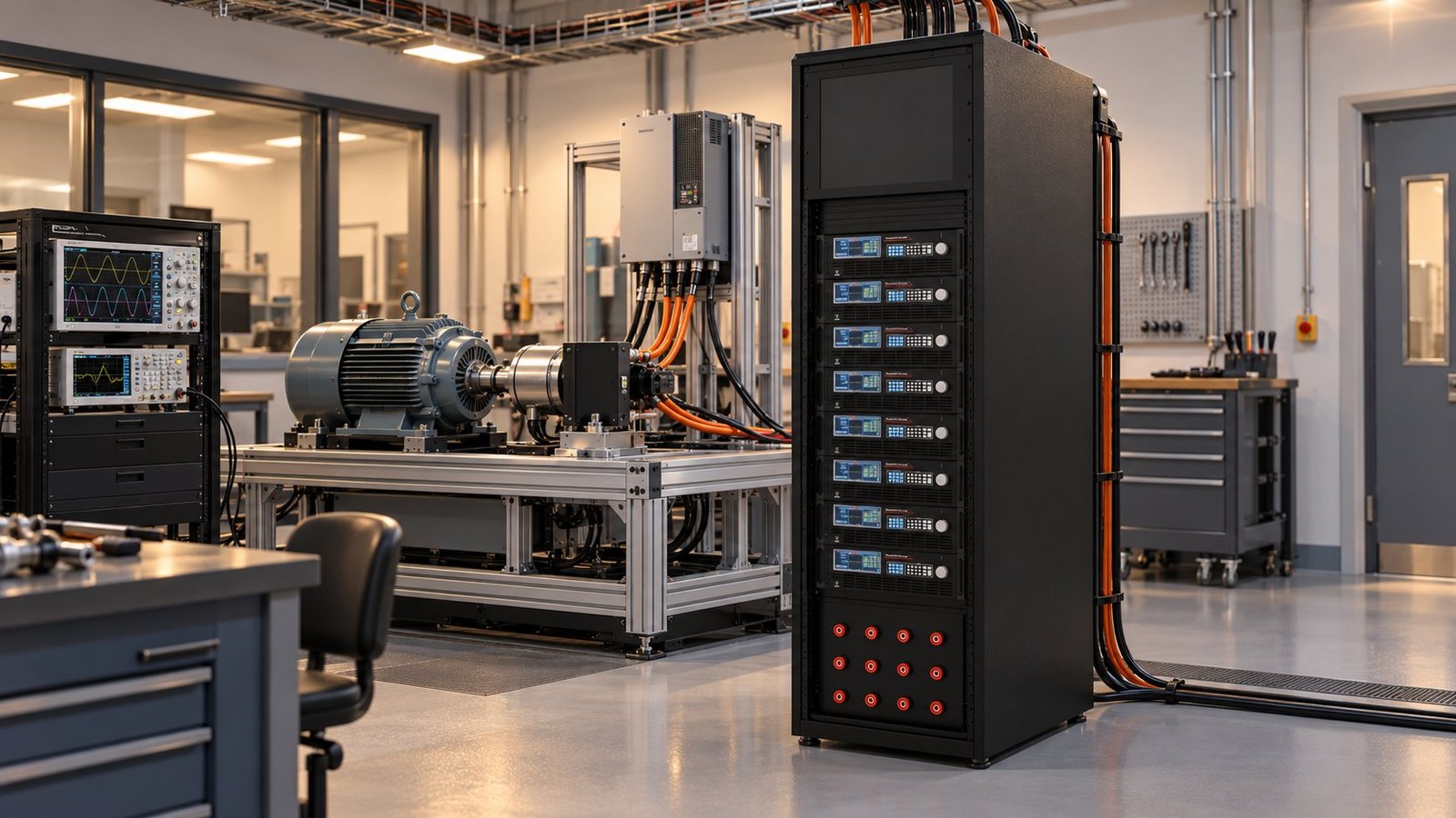 N35500 cabinet test station UltraPower N35500 cabinet beside inverter test equipment