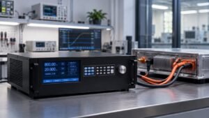 Bidirectional battery simulator transient response on an Ultra Power test bench